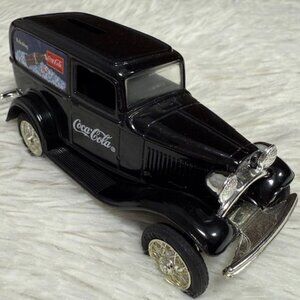 Vintage Coca-Cola Metal Black 1932 Ford Panel Delivery Bank Spinning Wheels
